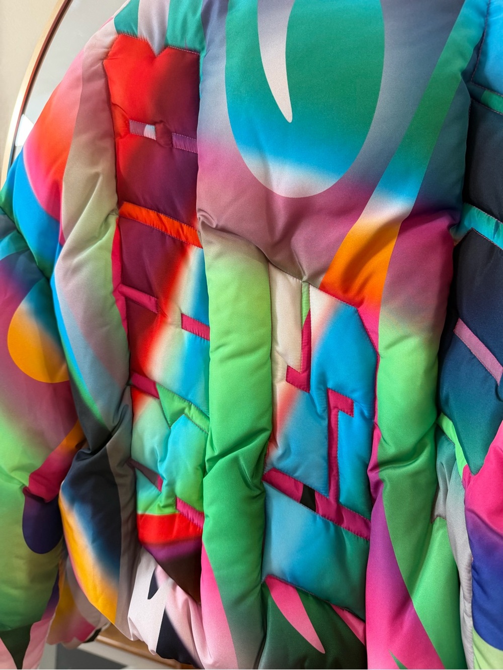 NWT Khrisjoy Joy Cropped Puffer Multi~Color Jacket ~ Size 1/M $1,570 MSRP - Picture 14 of 15